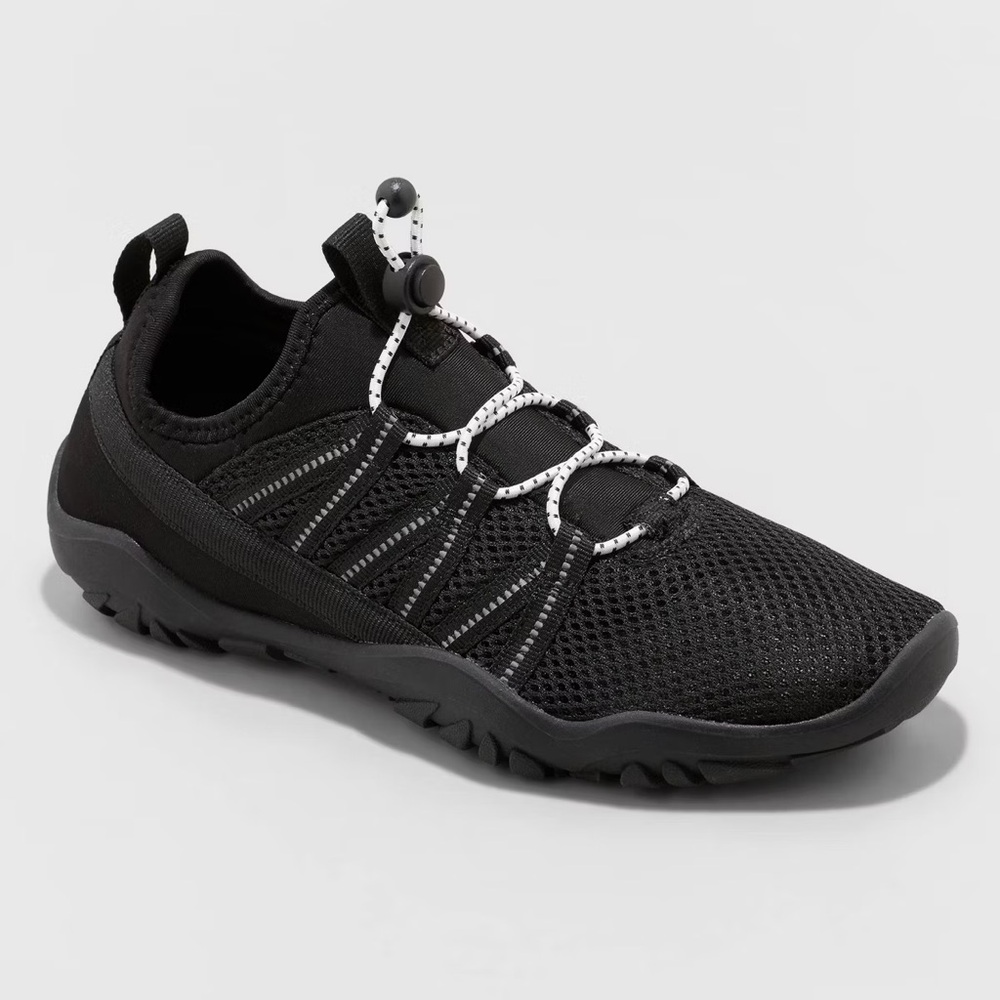 NWOB Target All In Motion Aurora Black Mesh Water Shoes White Laces Size 10